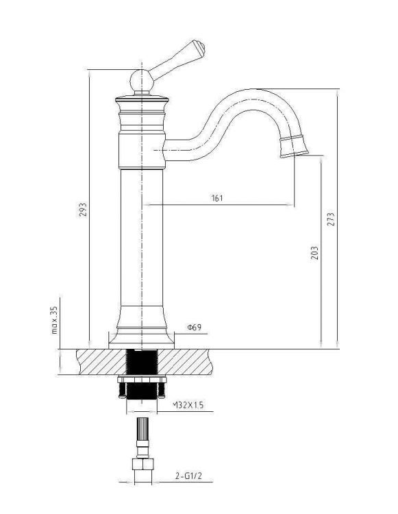 Смеситель для раковины-чаши Timo Adelia 6011/02F антик Смеситель для раковины-чаши Timo Adelia 6011/02F антик