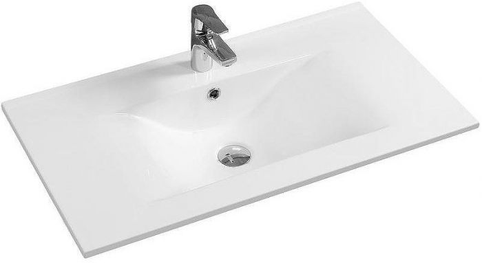 Тумба с раковиной SanVit Контур 75 kkont075mk подвесная Кофейный Белая глянцевая