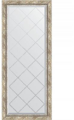 Зеркало Evoform Exclusive-G 153х63 BY 4134 с гравировкой в багетной раме - Прованс с плетением 70