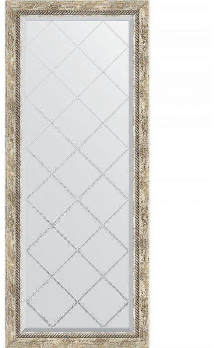 Зеркало Evoform Exclusive-G 153х63 BY 4134 с гравировкой в багетной раме - Прованс с плетением 70