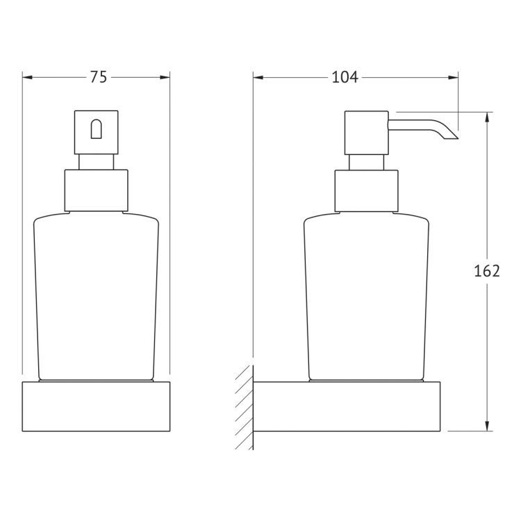 Держатель с дозатором жидкого мыла (матовое стекло; хром) 8333 Держатель с дозатором жидкого мыла (матовое стекло; хром) 8333