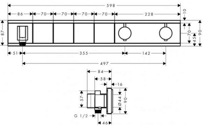 Hansgrohe RainSelect Смеситель для душа, термостатический, 4 источника, СМ, внешняя часть, цвет: хром