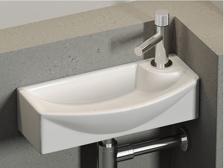 Умывальник CERAMICANOVA Element подвесной прямоугольный с крепежом (чаша слева, отверстие под смеситель справа) CN6038L