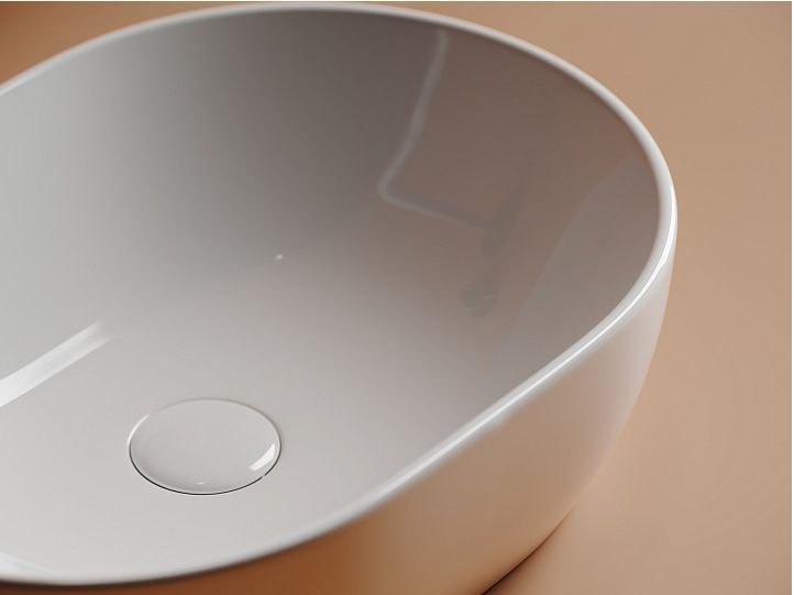 Умывальник CERAMICANOVA Element чаша накладная овальная 480x350x140 мм CN6019