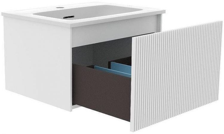 Тумба под раковину La Fenice Terra 60 FNC-01-TER-B-60 подвесная Белая матовая