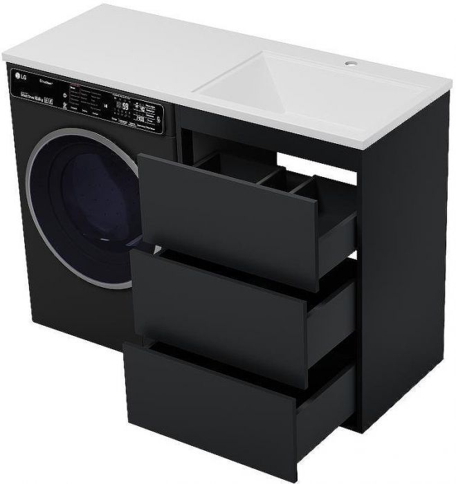 Тумба с раковиной Brevita Grafit 120 R УТ000015422 Графит матовый