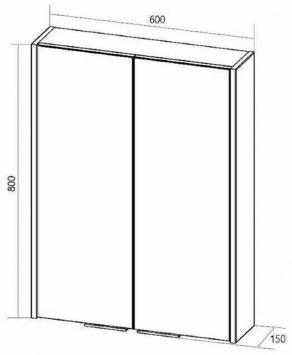 Зеркальный шкаф 1MarKa Gaula 60 У92541 Графит матовый