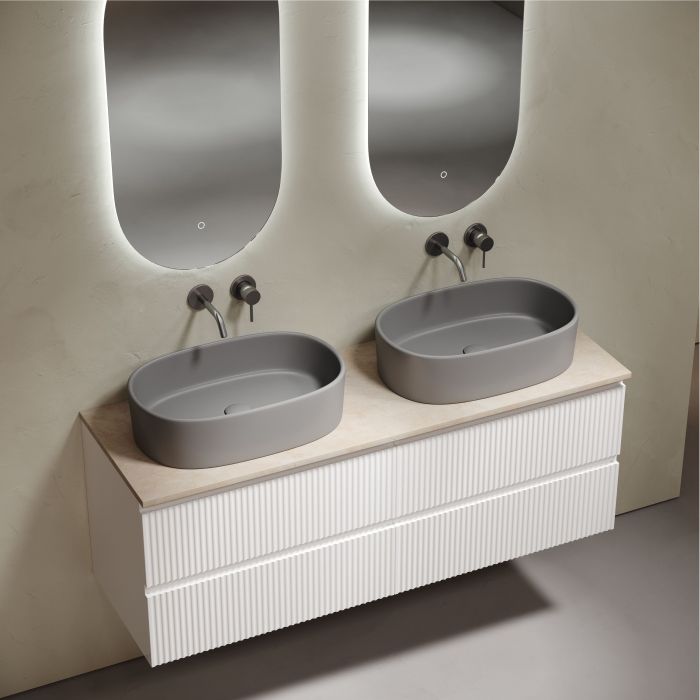 Столешница для ванной комнаты SANCOS из керамогранита SANCOS Kreman 1400х460 без отверстия под смеситель,TT140A2