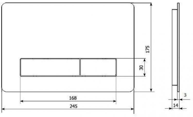 Клавиша смыва KK POL Vitrum Metal Slim 350/PSM/010-00-00 цвет Белый матовый
