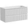 Тумба подвесная SANCOS Snob R, Bianco 995х445х500, под столешницу с отверстием под смеситель, цвет Kreman, SNR100W