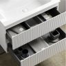 Тумба подвесная SANCOS Snob R, Bianco 995х445х500, под столешницу с отверстием под смеситель, цвет Kreman, SNR100W