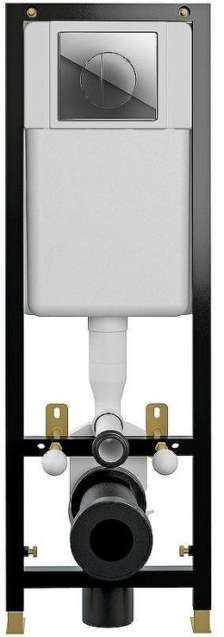 Комплект унитаза BelBagno Uno BB3105CHR/SC с инсталляцией Cersanit Black 35 S-IN-BLACK-Cg-w с сиденьем Микролифт и клавишей смыва Хром