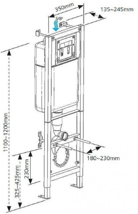 Комплект унитаза BelBagno Uno BB3105CHR/SC с инсталляцией Cersanit Black 35 S-IN-BLACK-Cg-w с сиденьем Микролифт и клавишей смыва Хром