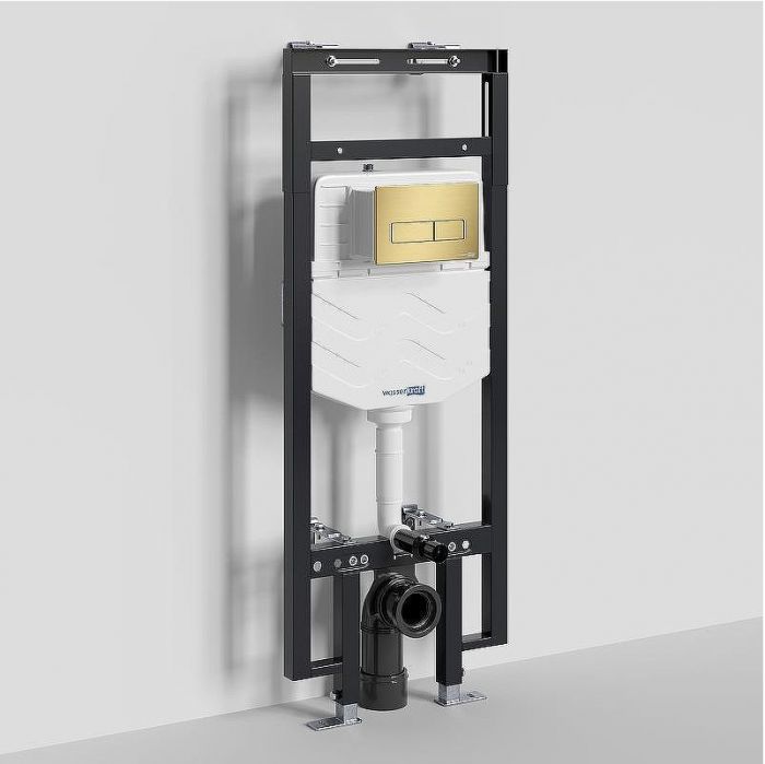 Инсталляция WasserKRAFT Dinkel 58TLT.010.ME.MG03 для унитаза с клавишей смыва Золото матовое