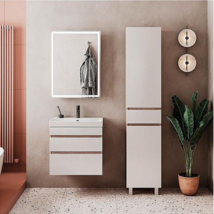 Тумба под раковину Volna Conty 70.2Y tpCNT70.2Y-01 подвесная Белая Дуб снома