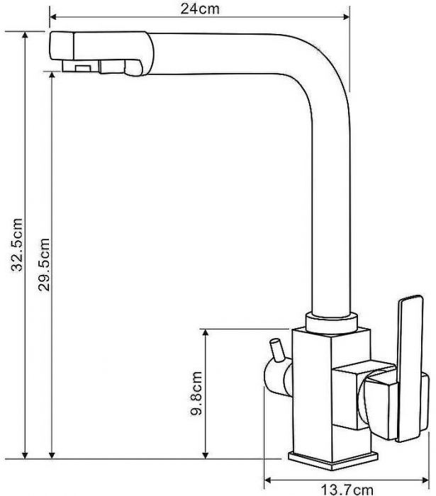 Смеситель для кухни Melodia della vita Perfetto MDV30201bk Черный