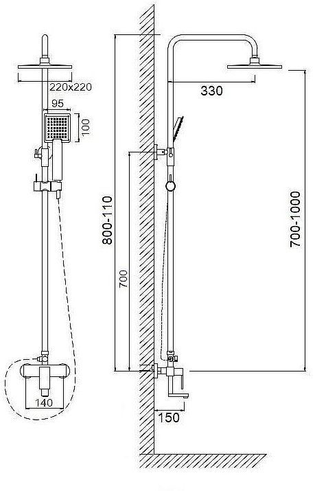 Душевая система Сантаком 7706ЧЕР цвет Черный Душевая система Сантаком 7706ЧЕР цвет Черный