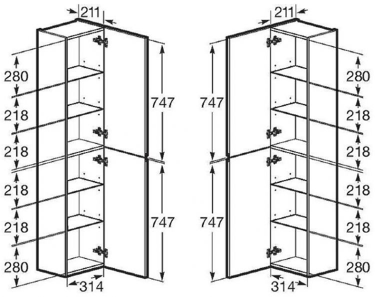 Шкаф пенал Roca Oleta 35 A857650515 подвесной Капучино