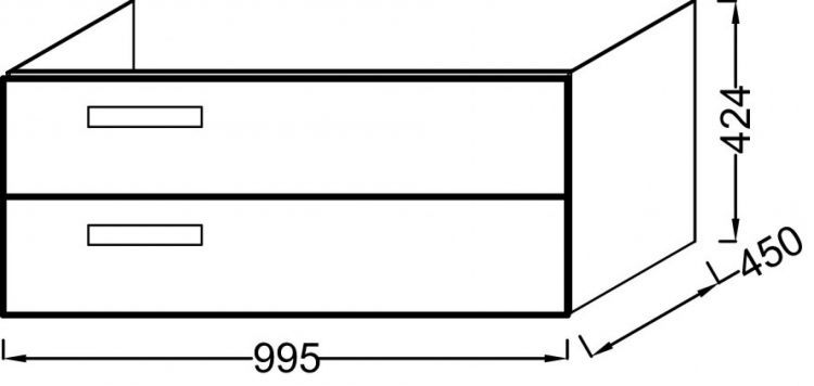 Тумба для комплекта 100 см Jacob Delafon Rythmik EB1304-442, серый антрацит лак