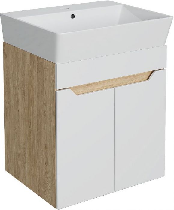 Тумба с раковиной DIWO Архангельск 50 подвесная цвет Белый Дуб сонома