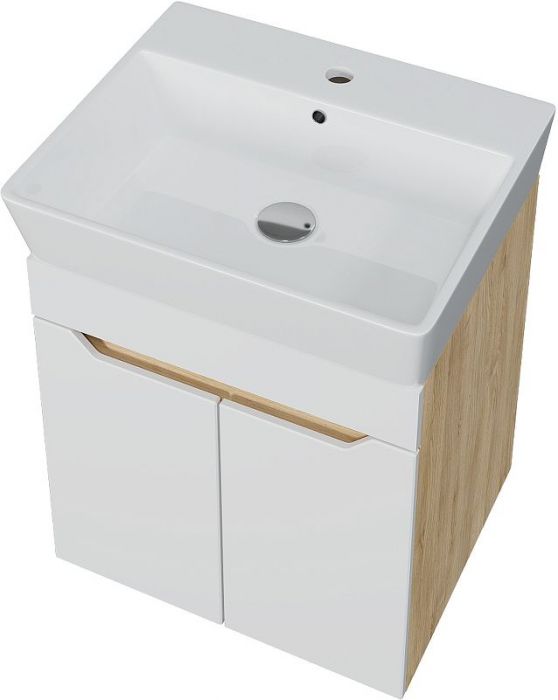 Тумба с раковиной DIWO Архангельск 50 подвесная цвет Белый Дуб сонома