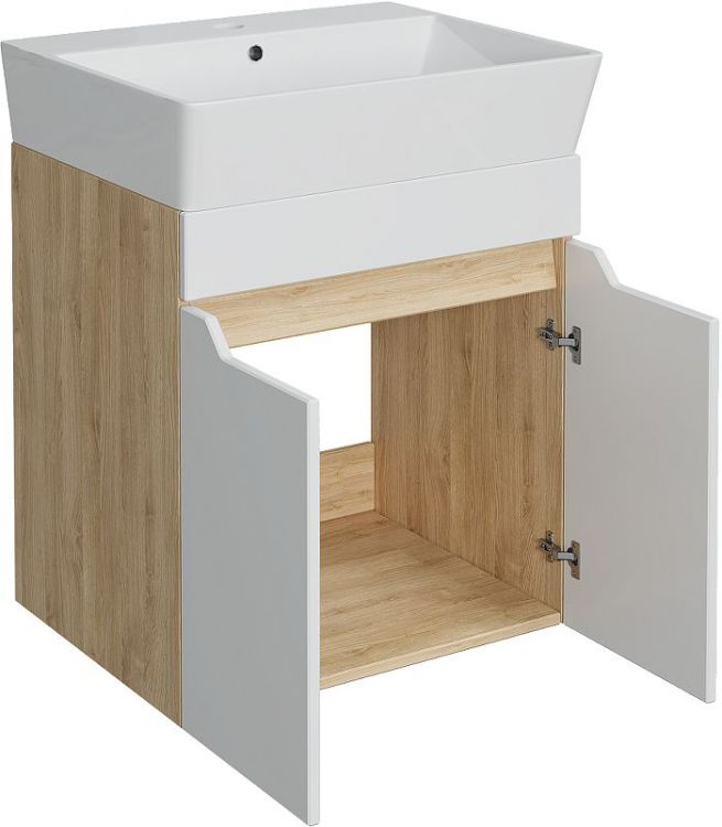 Тумба с раковиной DIWO Архангельск 50 подвесная цвет Белый Дуб сонома