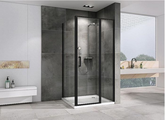 Душевой уголок Abber Sonnenstrand 110x85 AG04110BS-S85B профиль Черный стекло прозрачное
