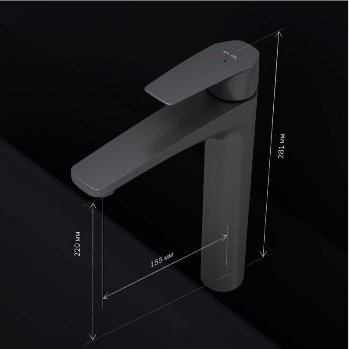 Смеситель для раковины AM.PM Gem F90A92022 Черный матовый