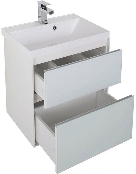 Тумба под раковину Aquanet Гласс 60 196961 подвесная Белая