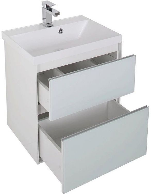 Тумба под раковину Aquanet Гласс 60 196961 подвесная Белая