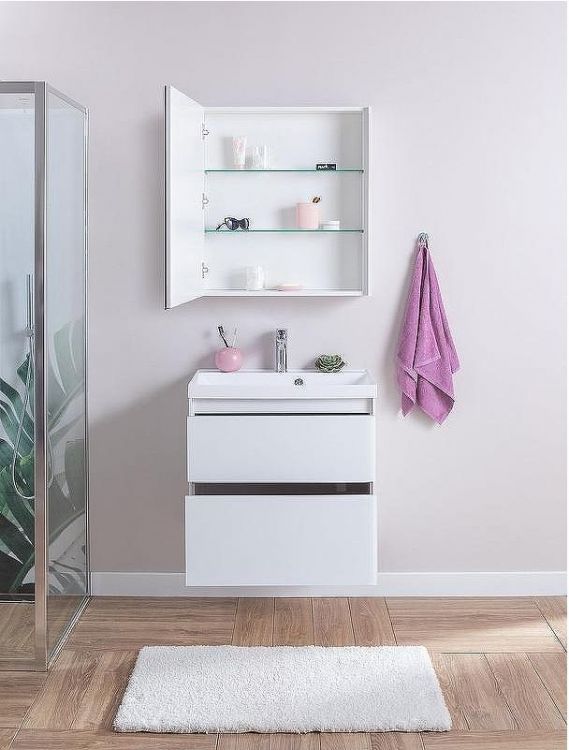 Тумба под раковину Aquanet Гласс 60 196961 подвесная Белая