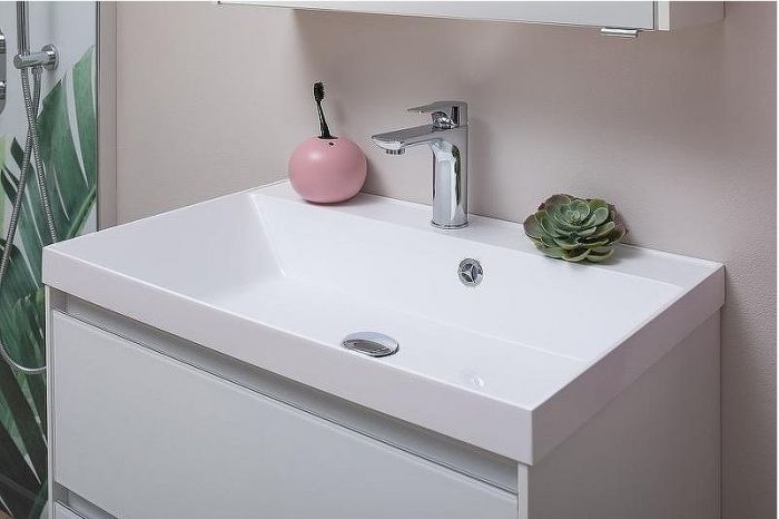 Тумба под раковину Aquanet Гласс 60 196961 подвесная Белая