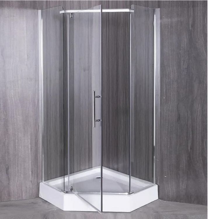 Душевой уголок Esbano ESR-8170 100x100 ESUGR8170 профиль Хром стекло рифленое