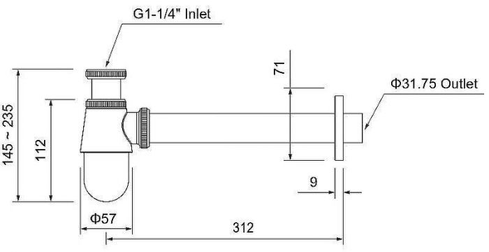 Сифон для раковины Aquatek AQ6014CR Хром