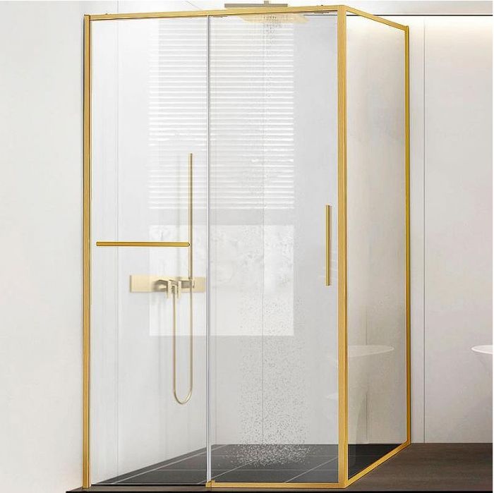 Душевой уголок Vincea Slim Soft 140x90 VSR-1SS9014CLG профиль Брашированное золото стекло прозрачное