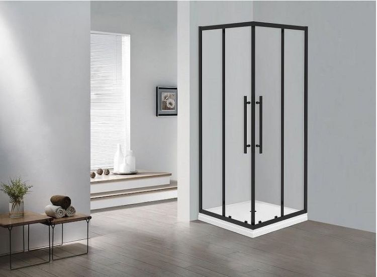 Душевой уголок Esbano Flex 90x90 ESOGF90KVB профиль Черный стекло прозрачное