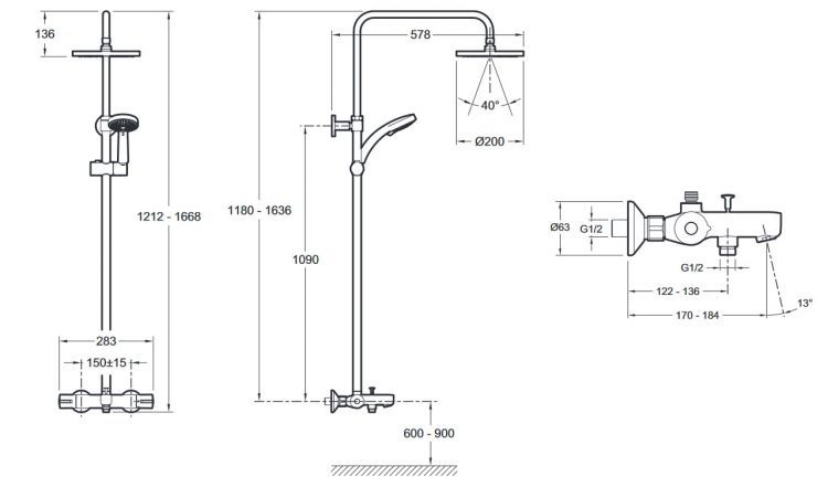 Душевая система Jacob Delafon July ronde E99741-CP