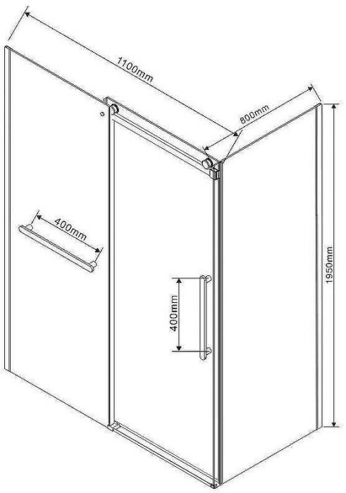 Душевой уголок Vincea Como Soft 110x80 VSR-1CS8011CLB профиль Черный стекло прозрачное
