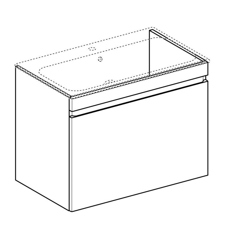 Тумба под раковину Geberit Renova Plan Slim,  78.8х58.5, натуральный дуб [869583000]