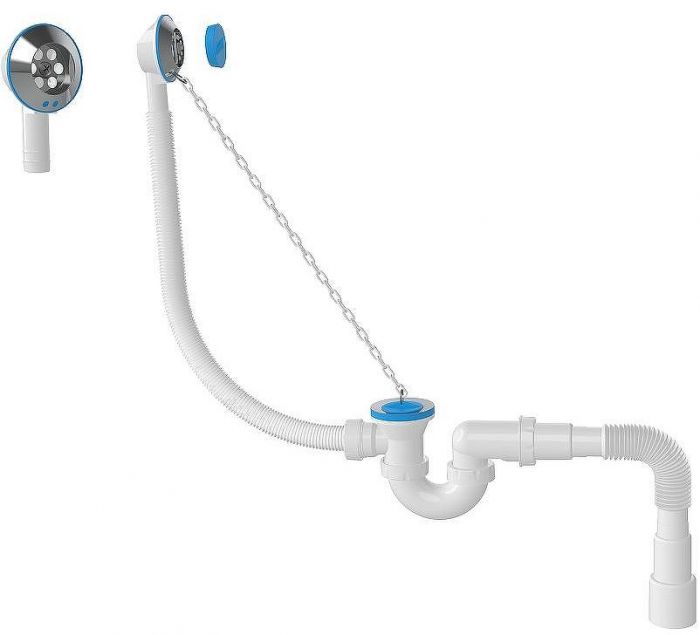 Слив-перелив Nova 1520 с пробкой на цепочке Хром