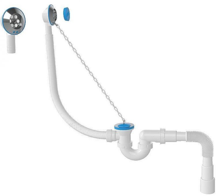 Слив-перелив Nova 1520 с пробкой на цепочке Хром