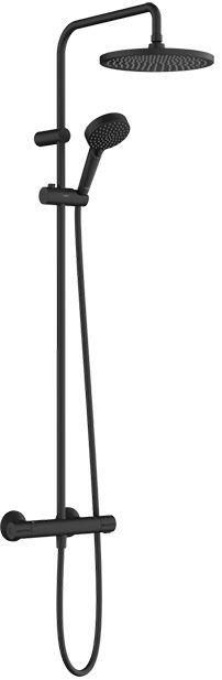 Hansgrohe Vernis Душевая система, настенная, с термостатическми смесителем, верхний душ 24см., и ручным душем, цвет: матовый черный