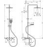 Hansgrohe Vernis Душевая система, настенная, с термостатическми смесителем, верхний душ 24см., и ручным душем, цвет: матовый черный
