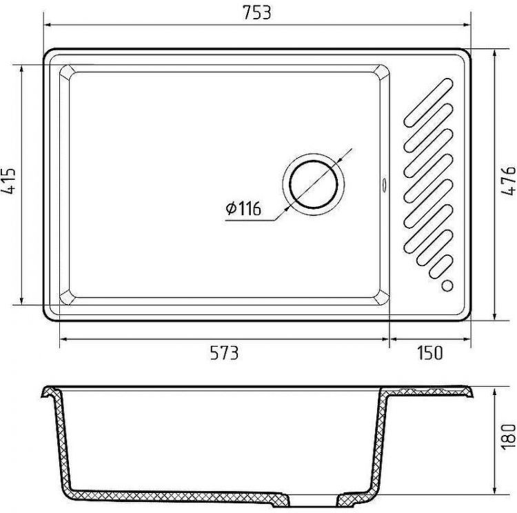 Кухонная мойка GranFest Quarz GF-ZL51 Белая