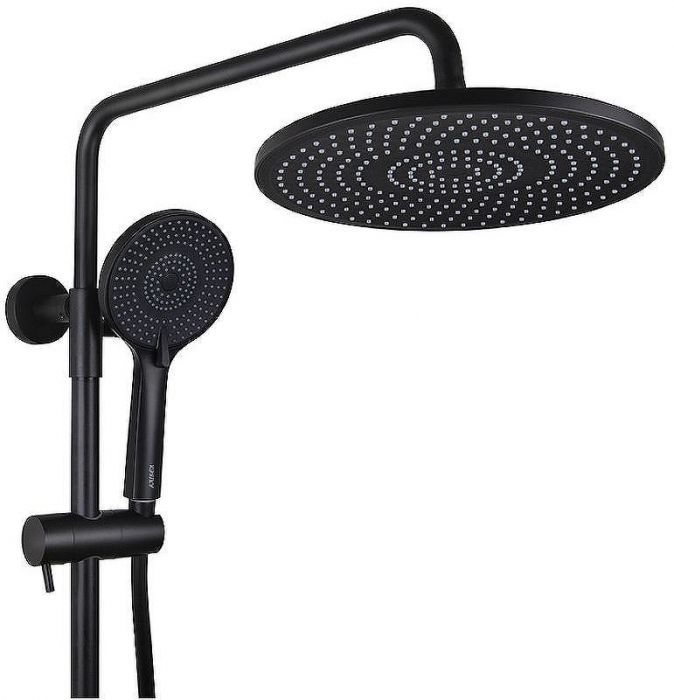 Душевая система Kaiser Cezar 05182-2 с термостатом Черная матовая