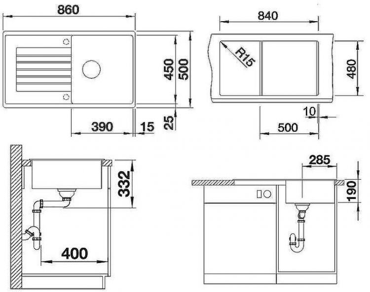 Кухонная мойка Blanco Zia 5S 520515 Белая Кухонная мойка Blanco Zia 5S 520515 Белая