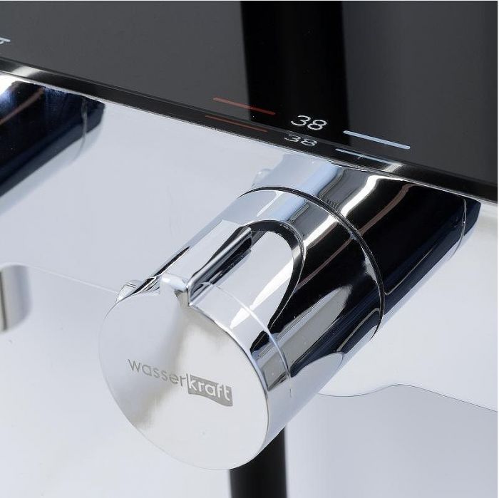 Душевая система WasserKRAFT Thermo A11401 с термостатом Черная матовая Хром