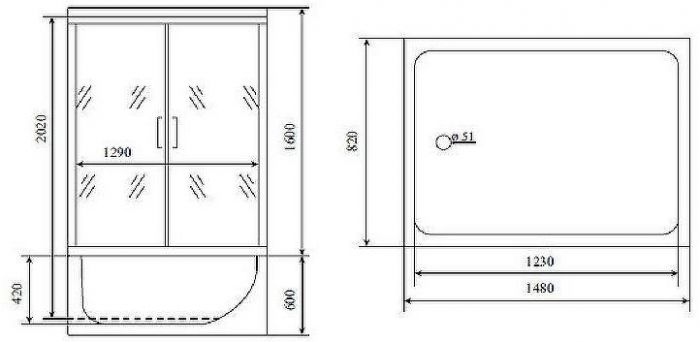 Душевой бокс Timo Lux 148x82 TL-1505 с гидромассажем
