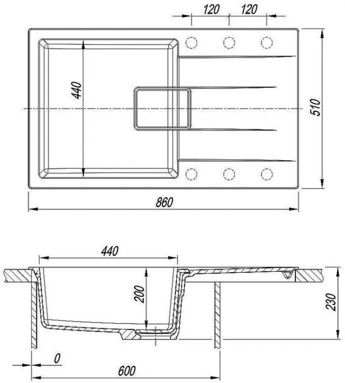 Кухонная мойка Florentina Ривьера-860 20.485.D0860.102 Черная Кухонная мойка Florentina Ривьера-860 20.485.D0860.102 Черная