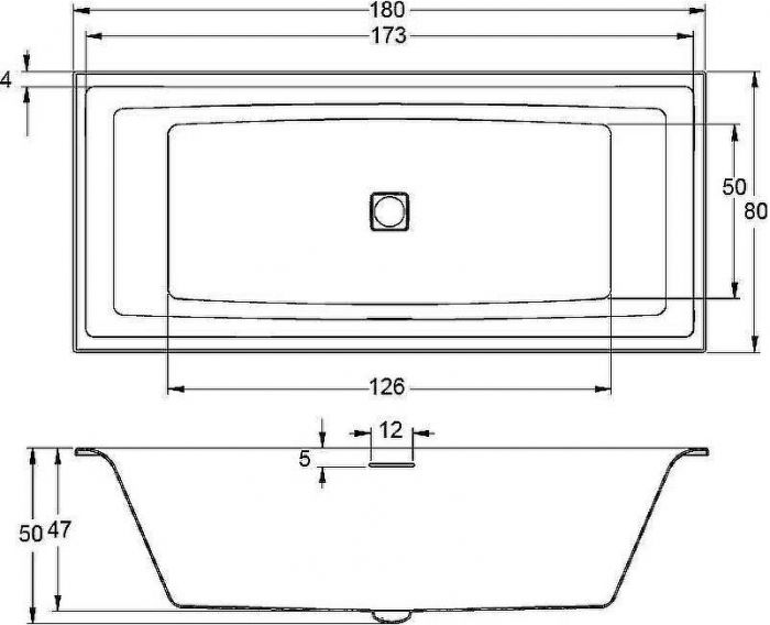Акриловая ванна Riho Still Square 180х80 B099005005 (BR0100500K00132) LED без гидромассажа